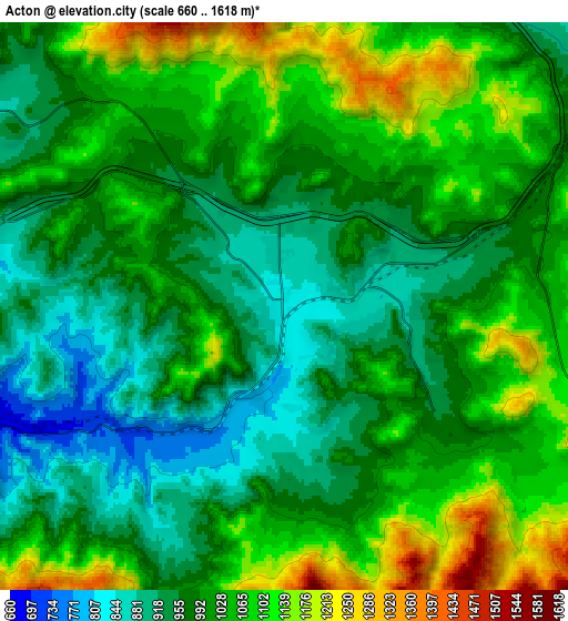 Zoom OUT 2x Acton, United States elevation map
