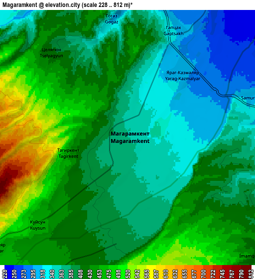 Zoom OUT 2x Magaramkent, Russia elevation map