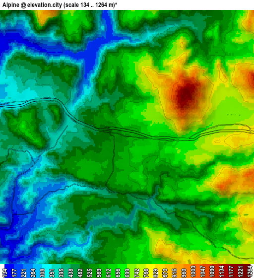 Zoom OUT 2x Alpine, United States elevation map