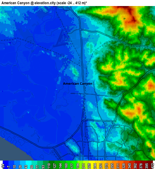 Zoom OUT 2x American Canyon, United States elevation map