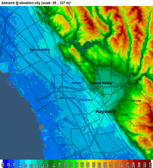 Zoom OUT 2x Ashland, United States elevation map