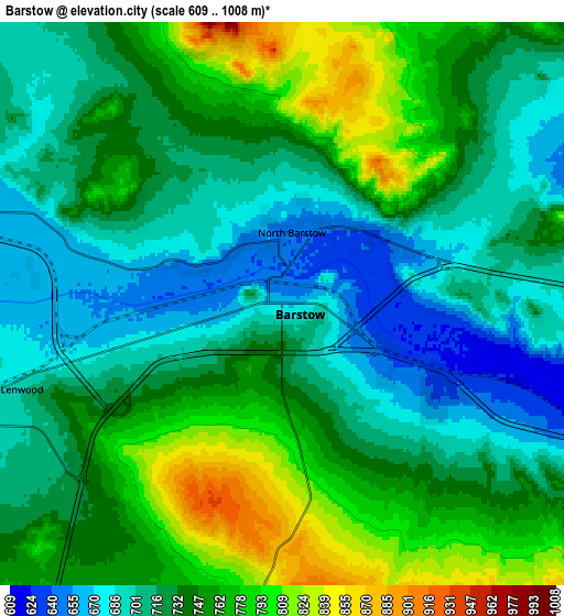 Zoom OUT 2x Barstow, United States elevation map