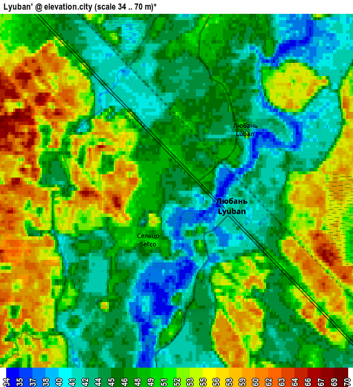 Zoom OUT 2x Lyuban’, Russia elevation map