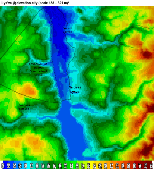 Zoom OUT 2x Lys’va, Russia elevation map