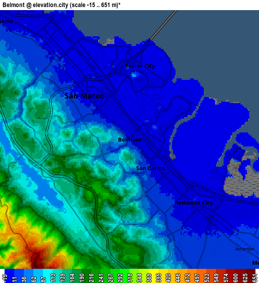 Zoom OUT 2x Belmont, United States elevation map