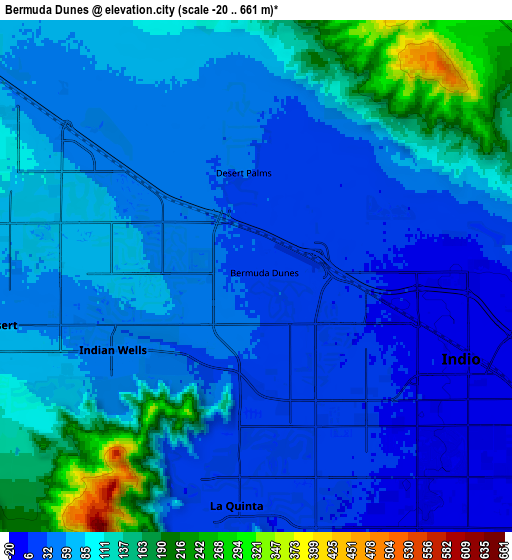 Zoom OUT 2x Bermuda Dunes, United States elevation map