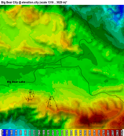 Zoom OUT 2x Big Bear City, United States elevation map