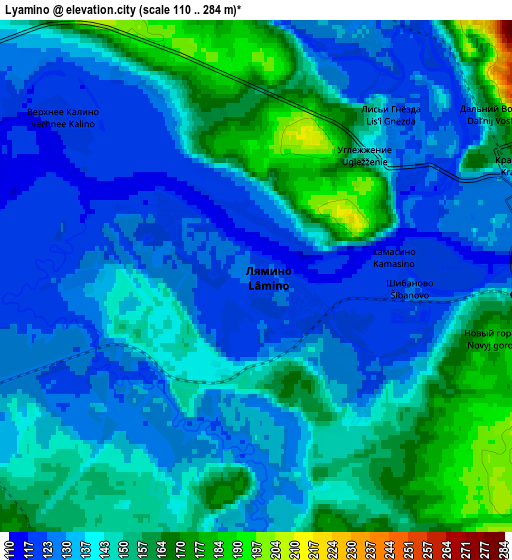 Zoom OUT 2x Lyamino, Russia elevation map