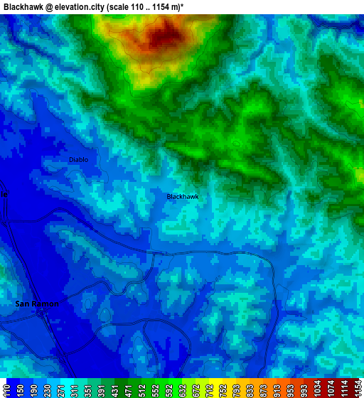 Zoom OUT 2x Blackhawk, United States elevation map