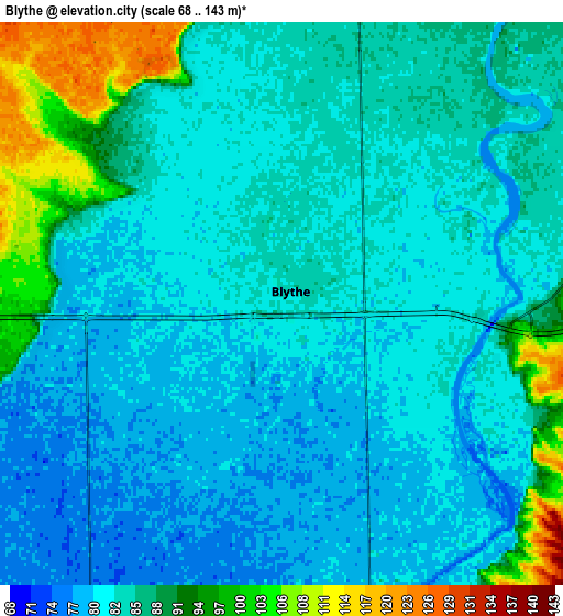 Zoom OUT 2x Blythe, United States elevation map