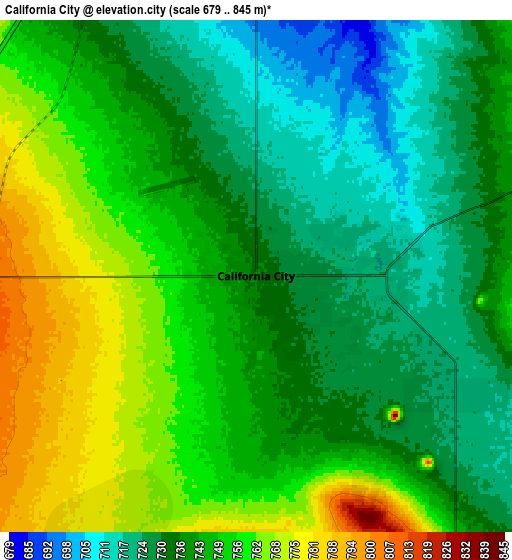 Zoom OUT 2x California City, United States elevation map