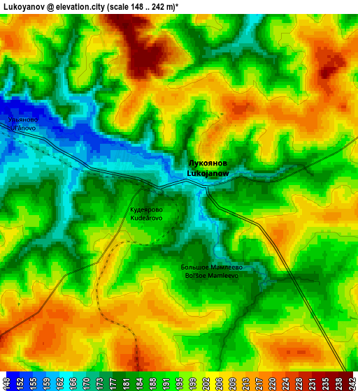 Zoom OUT 2x Lukoyanov, Russia elevation map