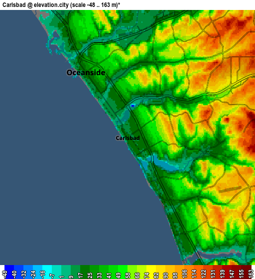 Zoom OUT 2x Carlsbad, United States elevation map