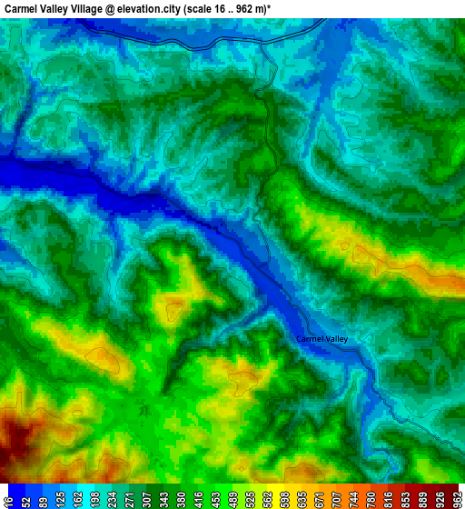 Zoom OUT 2x Carmel Valley Village, United States elevation map