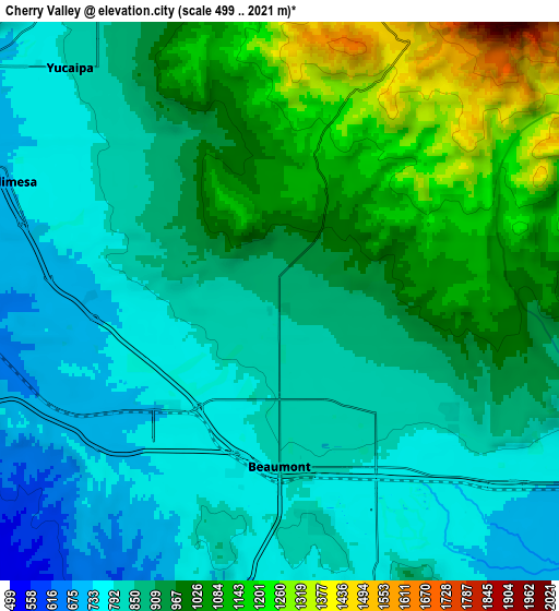 Zoom OUT 2x Cherry Valley, United States elevation map