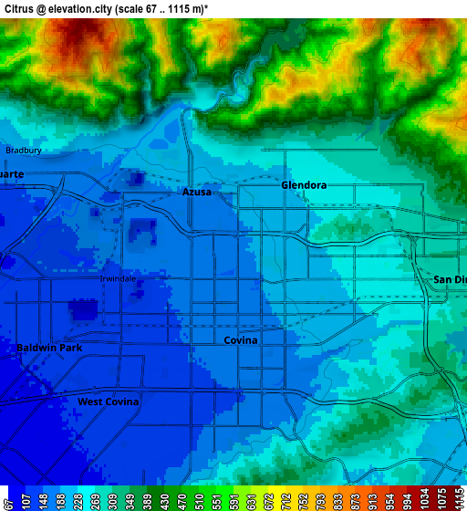 Zoom OUT 2x Citrus, United States elevation map