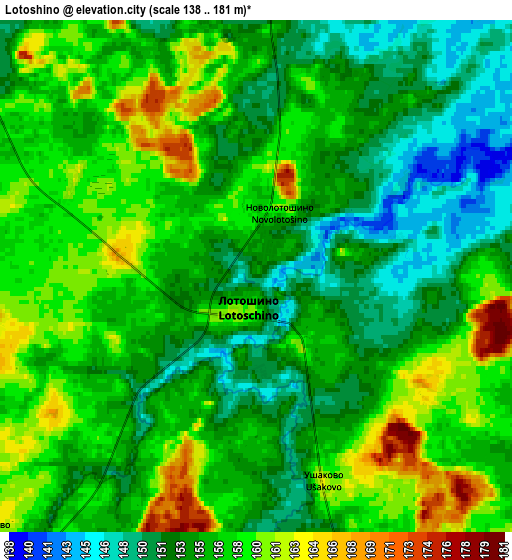 Zoom OUT 2x Lotoshino, Russia elevation map