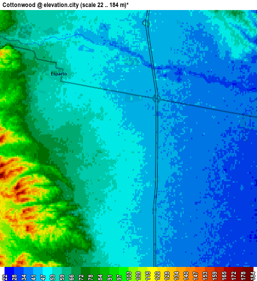 Zoom OUT 2x Cottonwood, United States elevation map