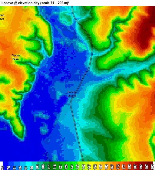 Zoom OUT 2x Losevo, Russia elevation map