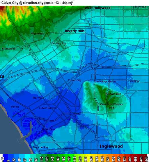 Zoom OUT 2x Culver City, United States elevation map
