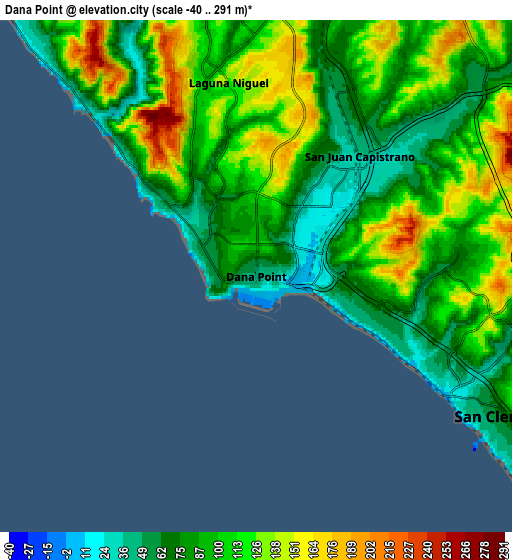 Zoom OUT 2x Dana Point, United States elevation map