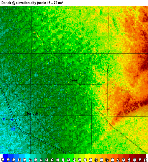 Zoom OUT 2x Denair, United States elevation map