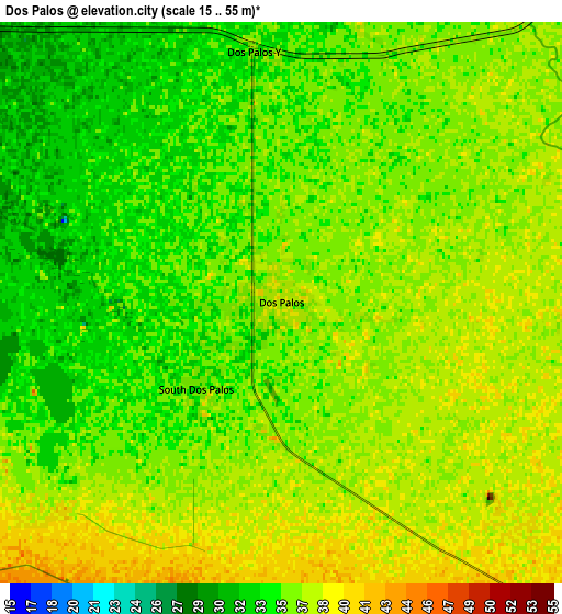 Zoom OUT 2x Dos Palos, United States elevation map