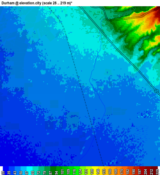 Zoom OUT 2x Durham, United States elevation map