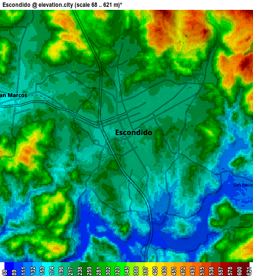 Zoom OUT 2x Escondido, United States elevation map