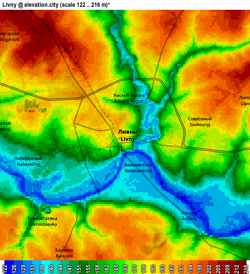 Zoom OUT 2x Livny, Russia elevation map