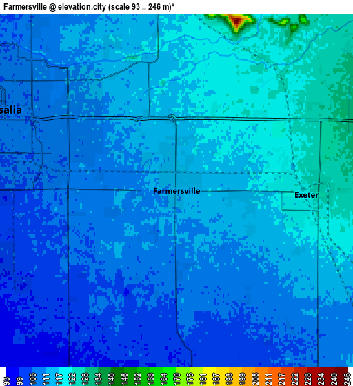 Zoom OUT 2x Farmersville, United States elevation map