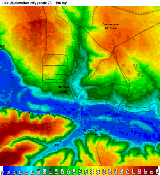 Zoom OUT 2x Liski, Russia elevation map