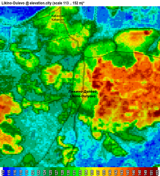 Zoom OUT 2x Likino-Dulevo, Russia elevation map