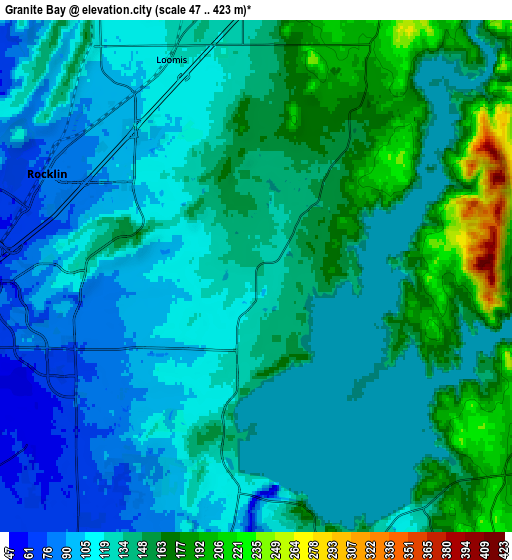 Zoom OUT 2x Granite Bay, United States elevation map