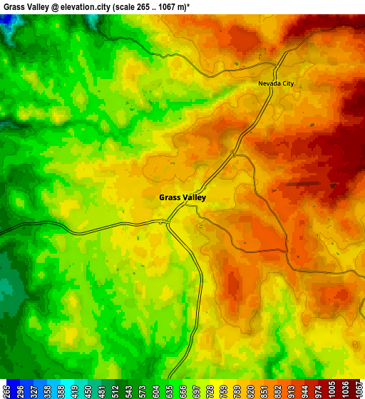 Zoom OUT 2x Grass Valley, United States elevation map