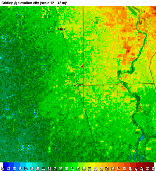 Zoom OUT 2x Gridley, United States elevation map