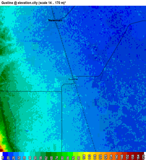 Zoom OUT 2x Gustine, United States elevation map