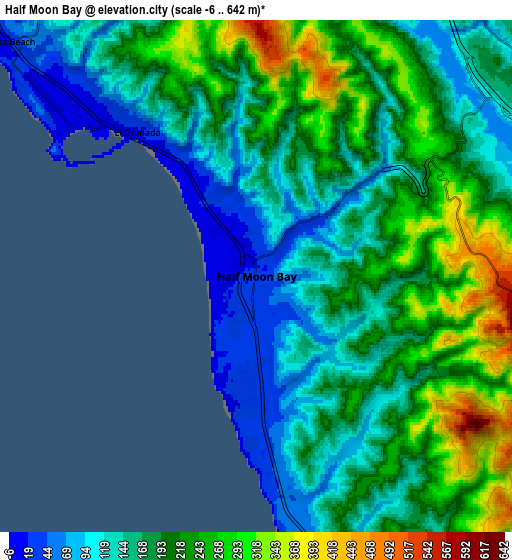 Zoom OUT 2x Half Moon Bay, United States elevation map