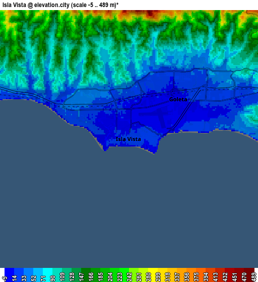 Zoom OUT 2x Isla Vista, United States elevation map