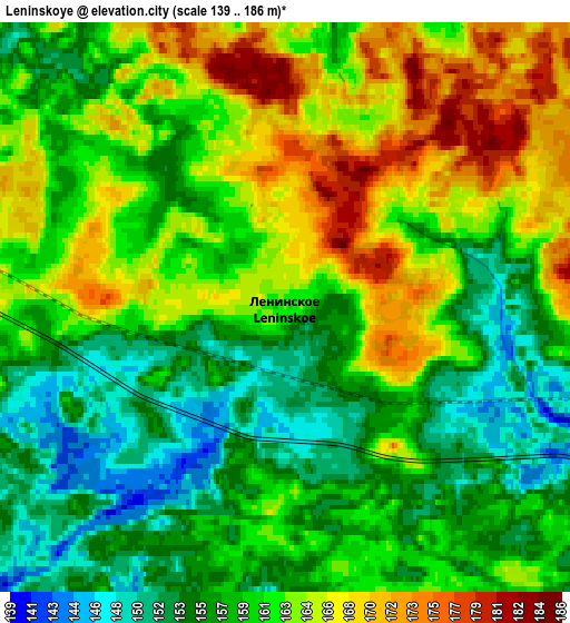 Zoom OUT 2x Leninskoye, Russia elevation map