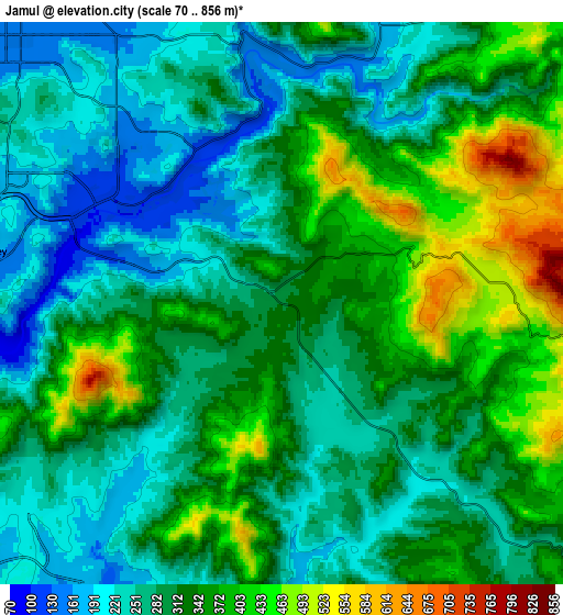 Zoom OUT 2x Jamul, United States elevation map