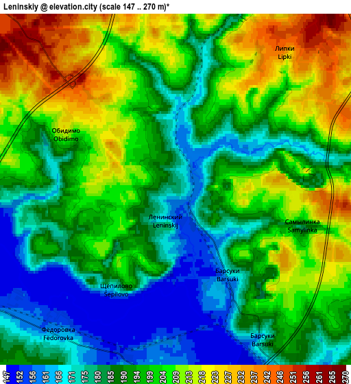 Zoom OUT 2x Leninskiy, Russia elevation map