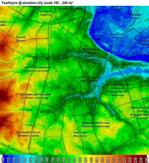 Zoom OUT 2x Tsaritsyno, Russia elevation map