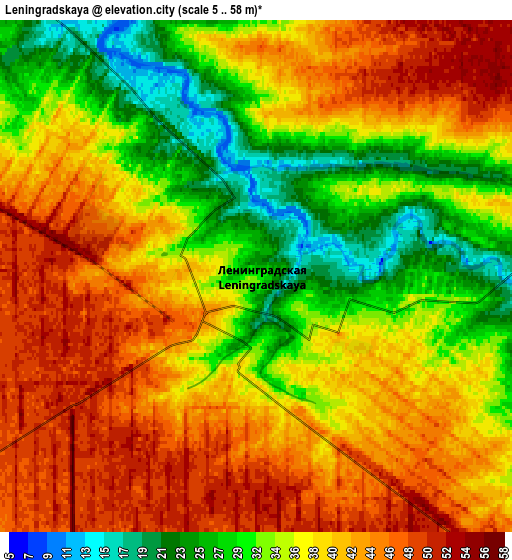 Zoom OUT 2x Leningradskaya, Russia elevation map