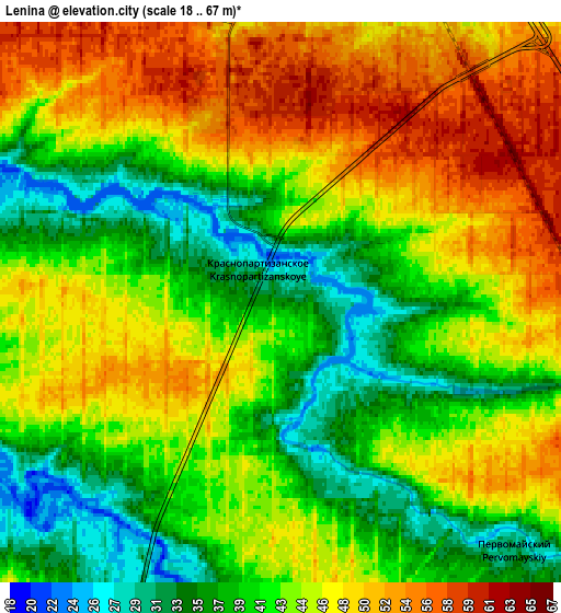 Zoom OUT 2x Lenina, Russia elevation map