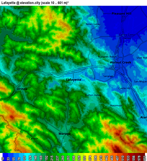 Zoom OUT 2x Lafayette, United States elevation map