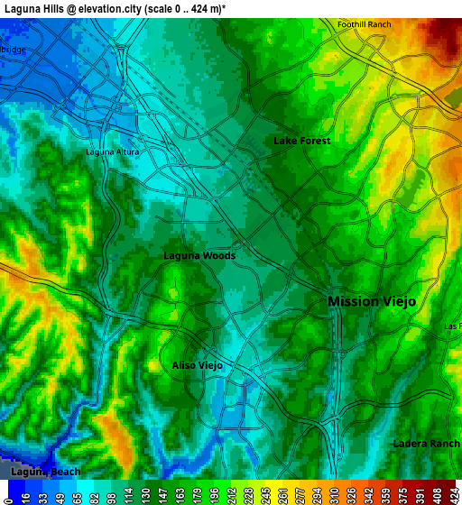 Zoom OUT 2x Laguna Hills, United States elevation map