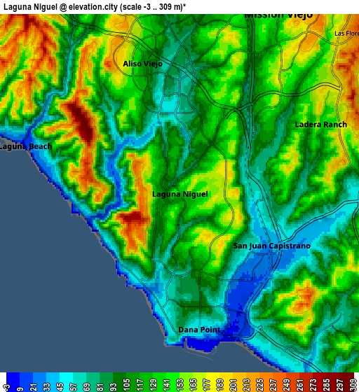Zoom OUT 2x Laguna Niguel, United States elevation map
