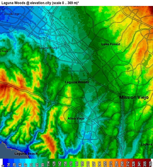 Zoom OUT 2x Laguna Woods, United States elevation map