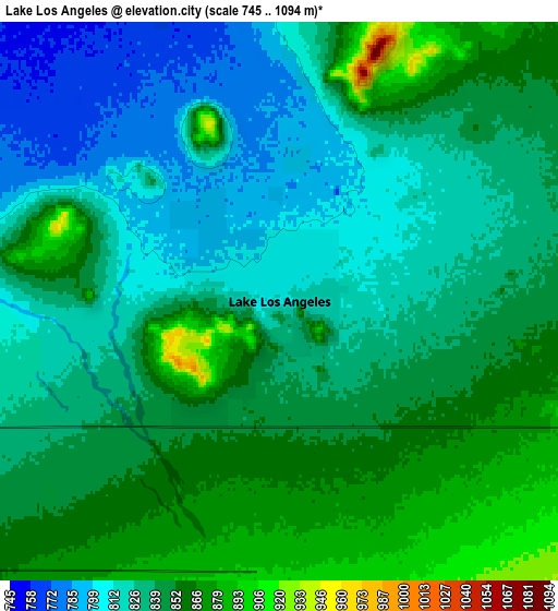 Zoom OUT 2x Lake Los Angeles, United States elevation map